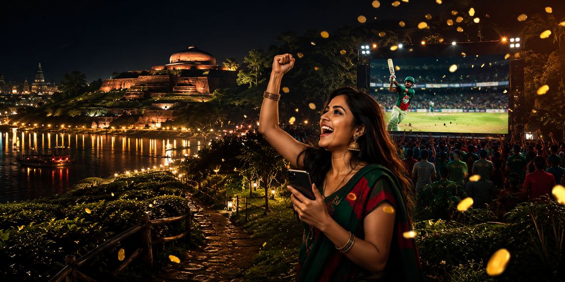 কুমিল্লার চা বাগানে ক্রিকেট বেটিং উপভোগের দৃশ্য